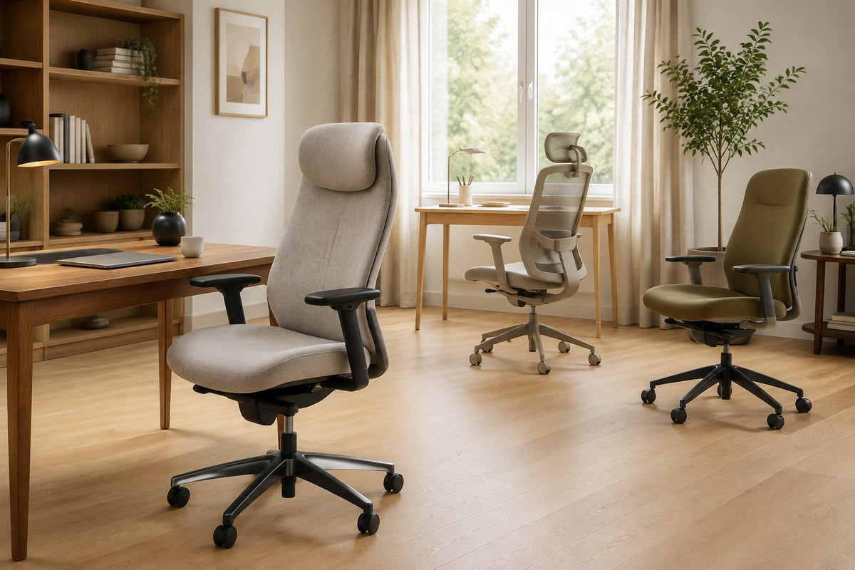 Ergonomic task chairs in a refined residential home office