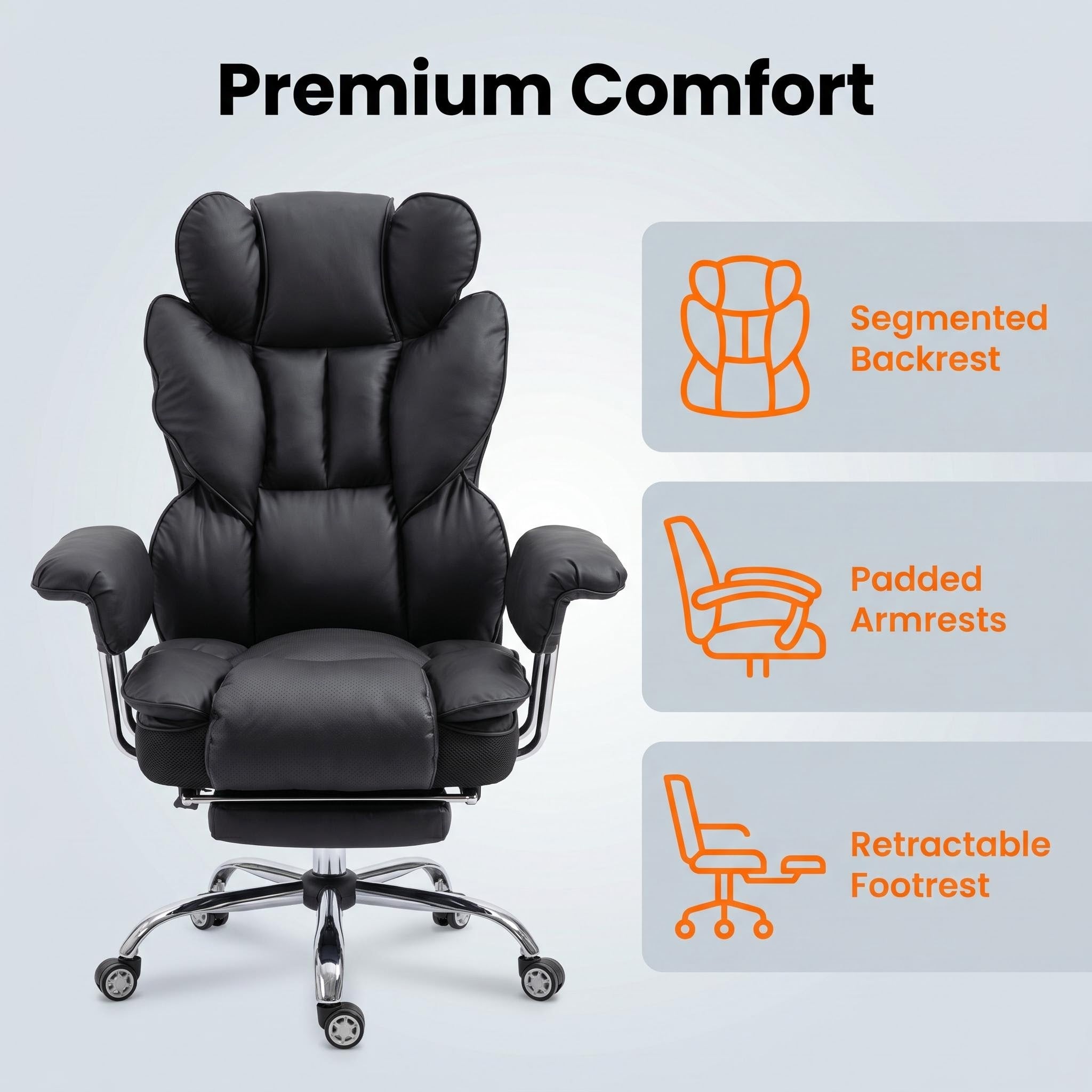 Luxury Modern Commercial Furniture Home Office Boss Leather Ergonomic Massage Revolving Recliner Swivel Leather Chair