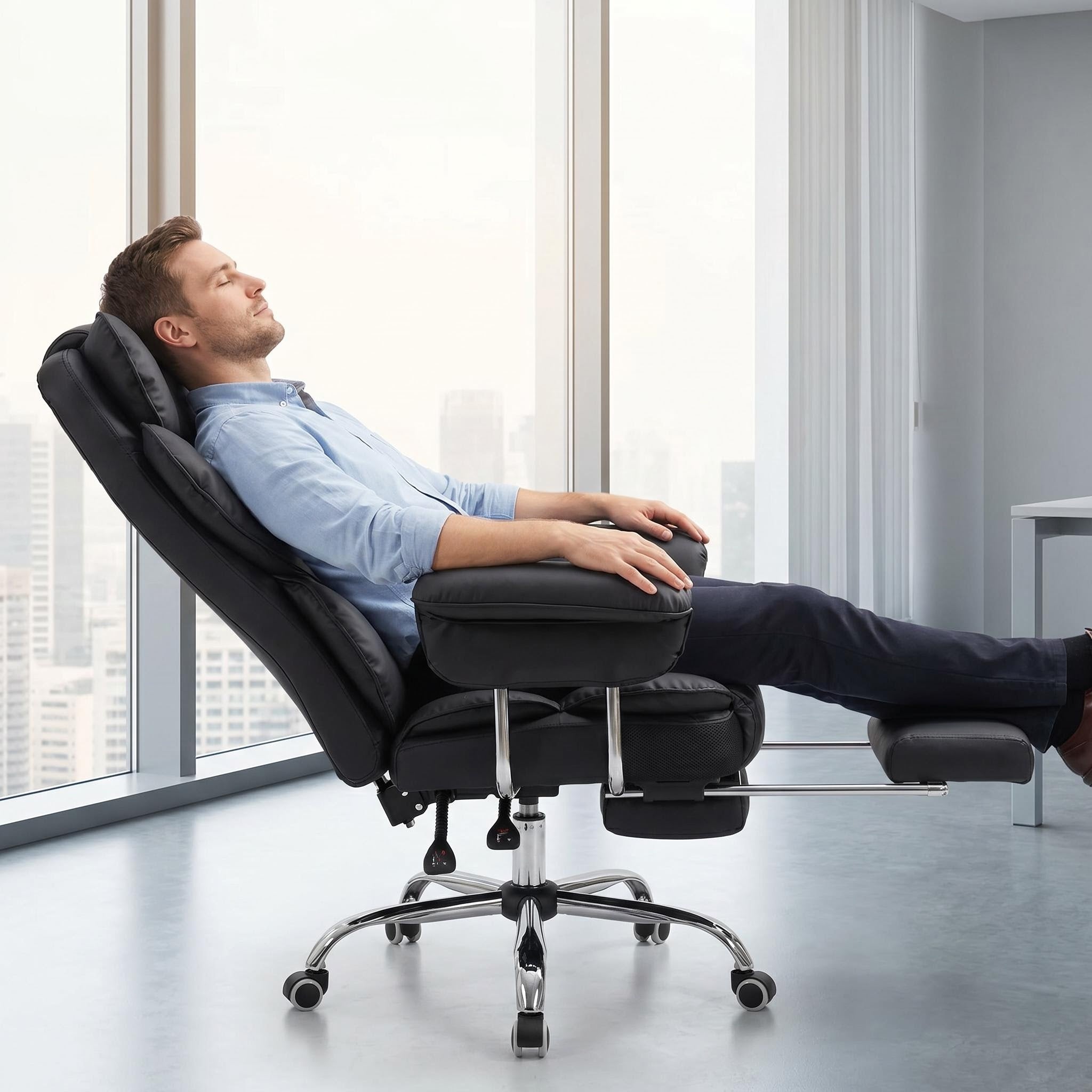 Luxury Modern Commercial Furniture Home Office Boss Leather Ergonomic Massage Revolving Recliner Swivel Leather Chair