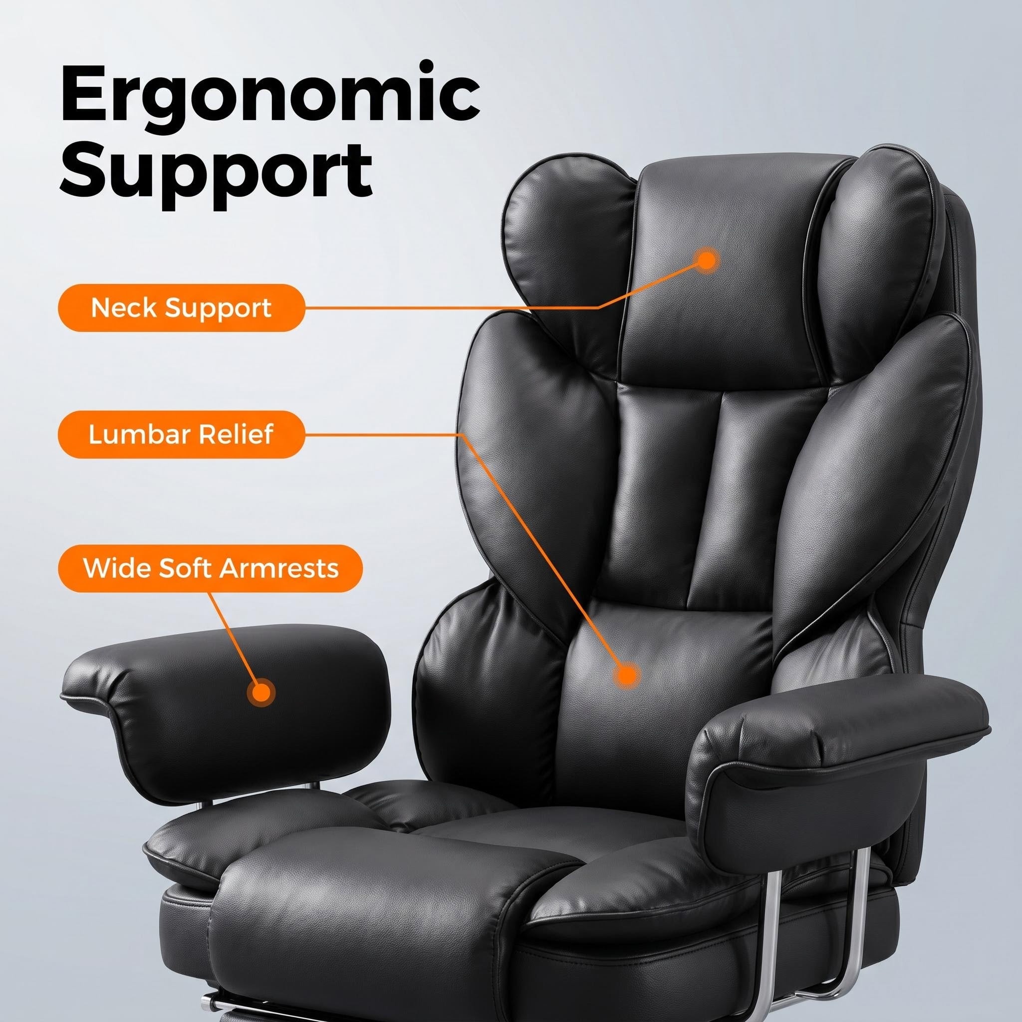 Luxury Modern Commercial Furniture Home Office Boss Leather Ergonomic Massage Revolving Recliner Swivel Leather Chair