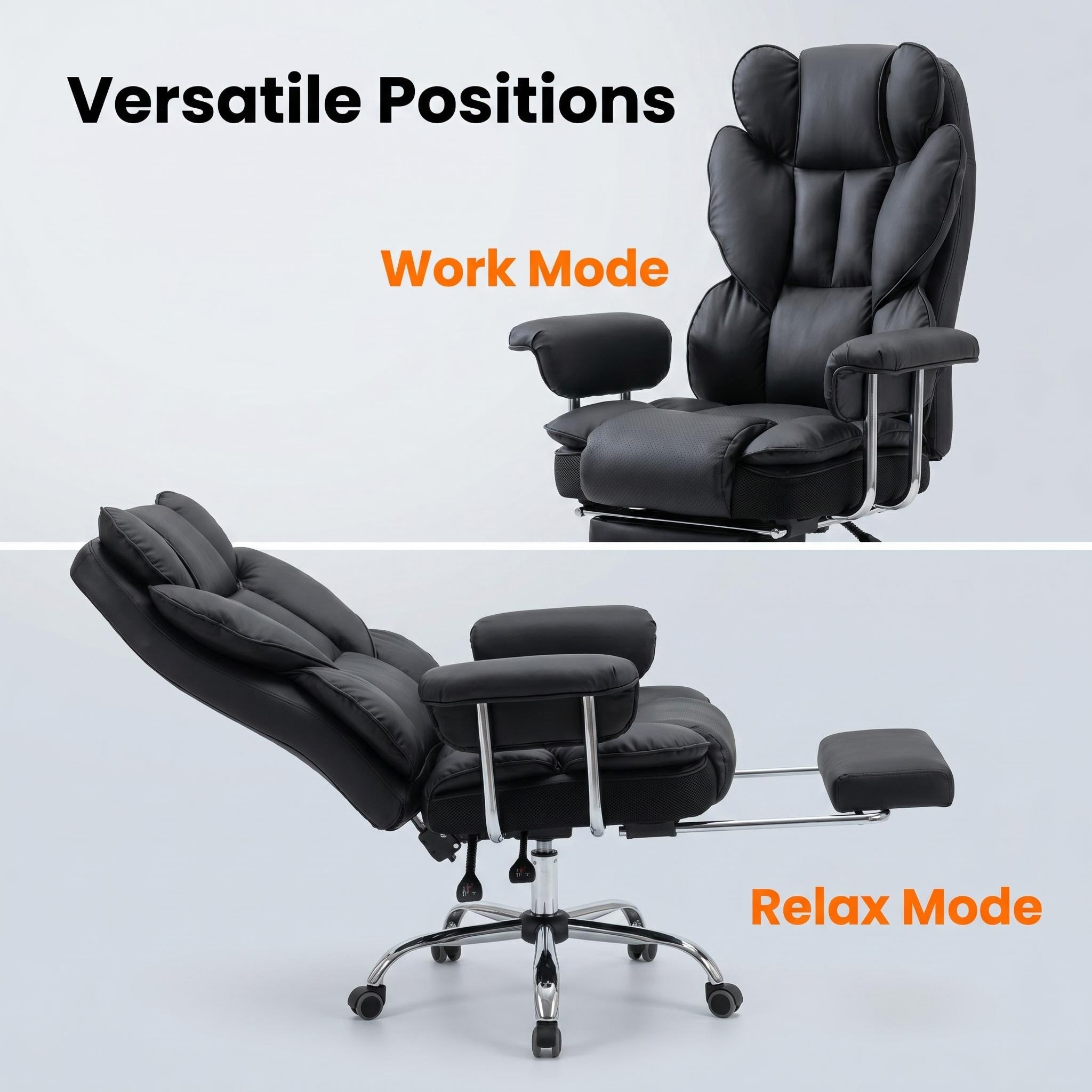Luxury Modern Commercial Furniture Home Office Boss Leather Ergonomic Massage Revolving Recliner Swivel Leather Chair