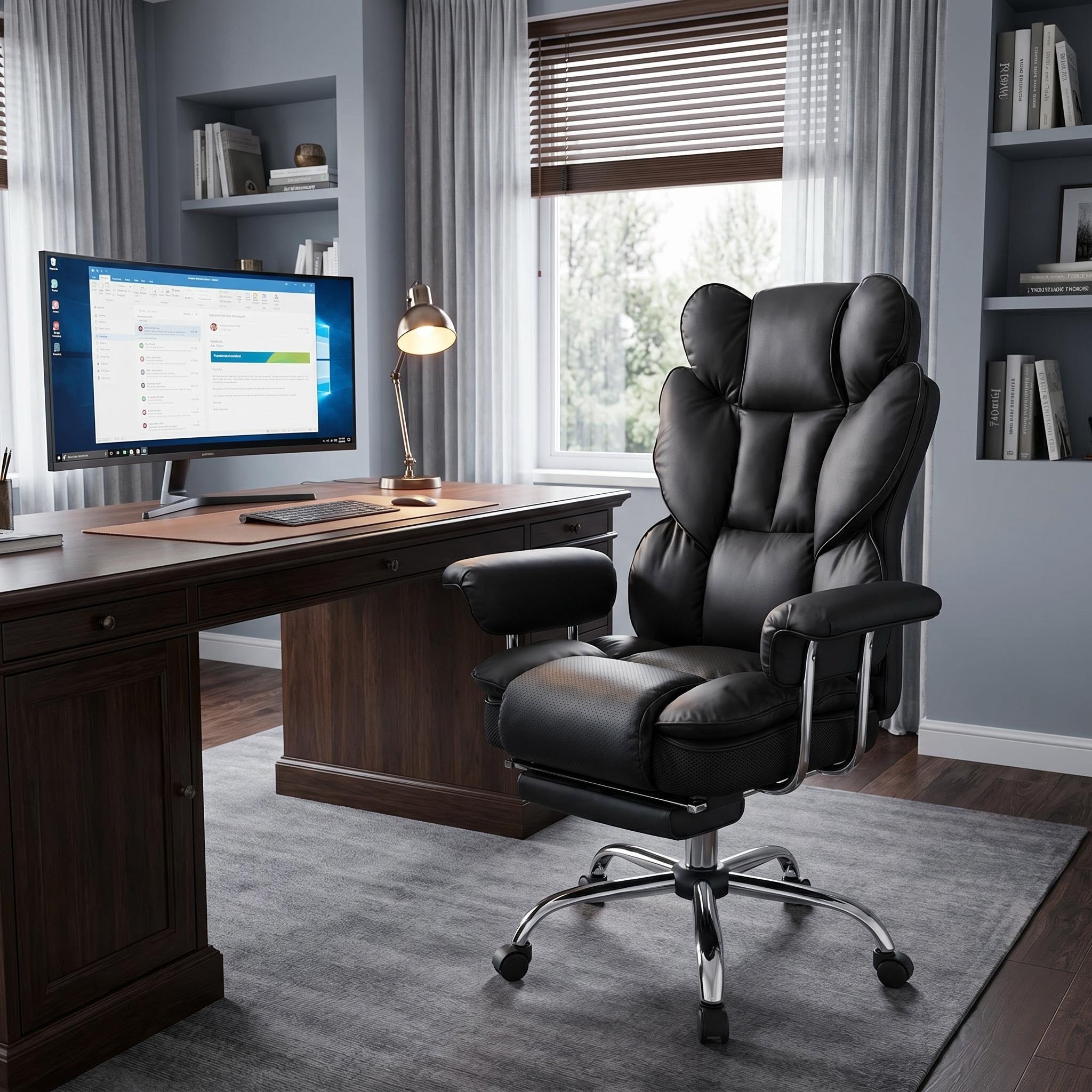 Luxury Modern Commercial Furniture Home Office Boss Leather Ergonomic Massage Revolving Recliner Swivel Leather Chair