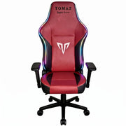 Gaming Chair PU Leather Red Manual Recliner Steel Base Contemporary Design
